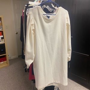 Scoop NYC for Walmart White Long Sleeve Dress
